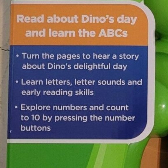 LeapFrog Dino's Delightful Day Alphabet Interactive Learning Book Purple/Green - Picture 5 of 16